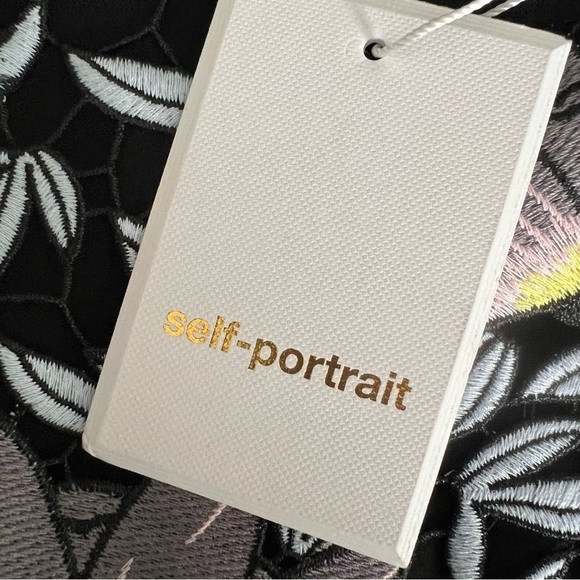 SELF PORTRAIT BABY BLUE PEONY MINI DRESS NEW Size 4 Tuckernuck Shopbop floral - Picture 7 of 9